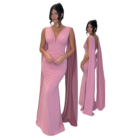DOLCE RUCHED FISHTAIL WITH CAPES (30 colours available)