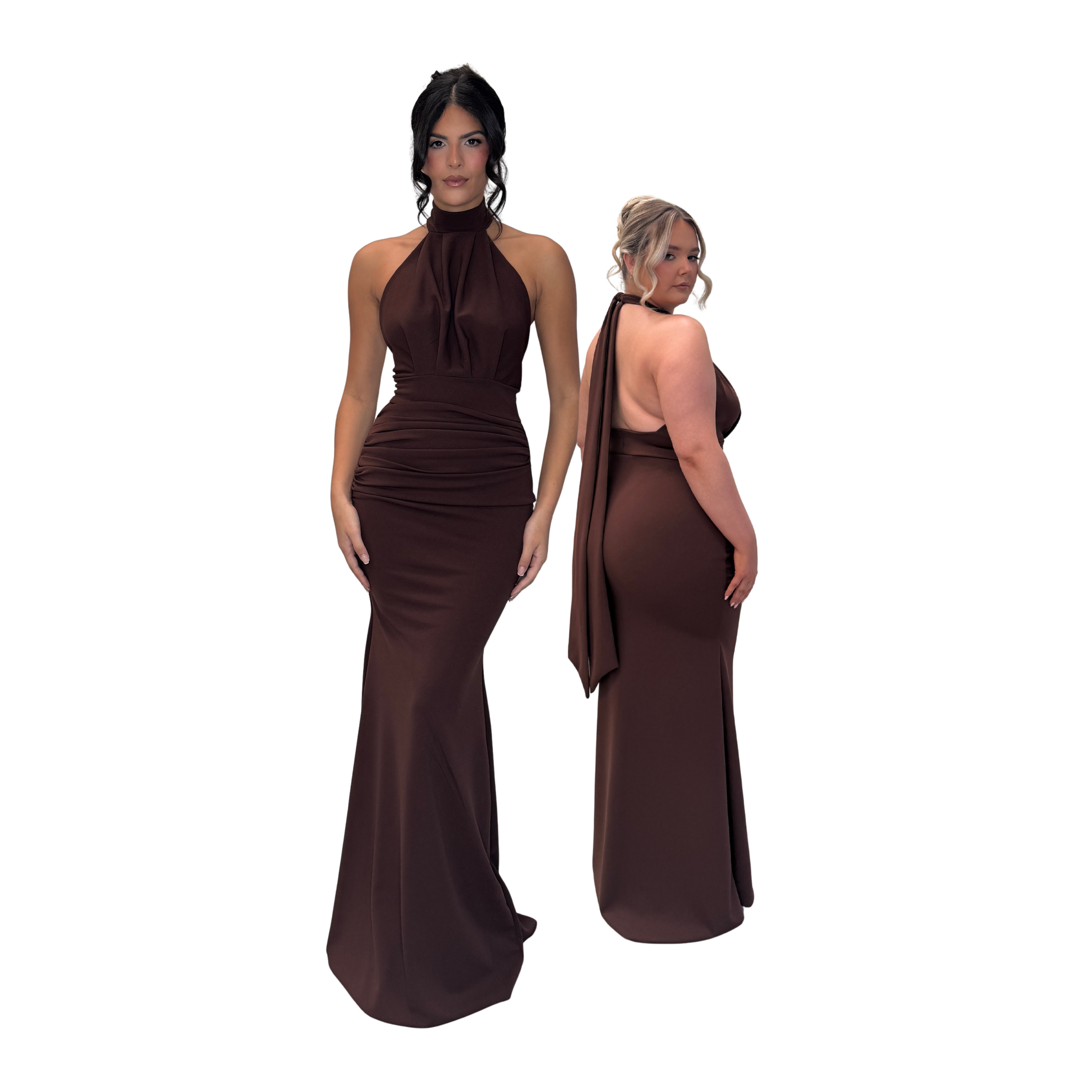 NORA RUCHED FISHTAIL WITH TIE NECK (30 colours available)