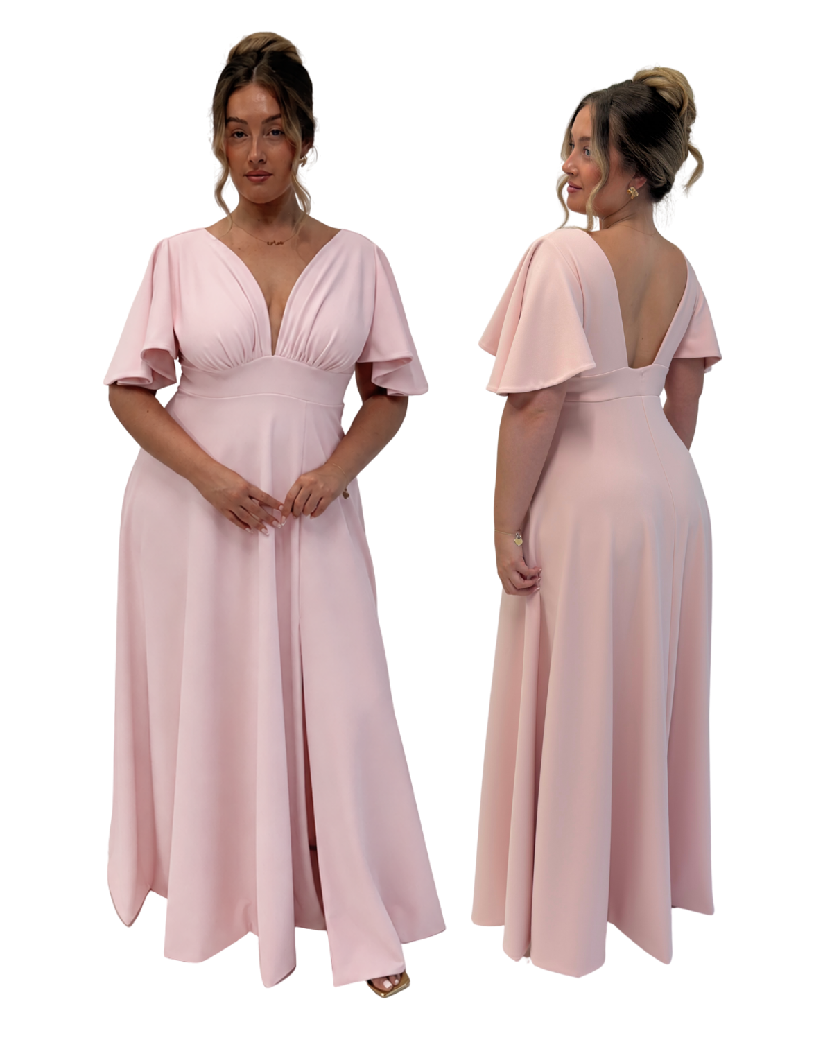 DOLCE GOWN WITH FLUTTER SLEEVES (30 colours available)