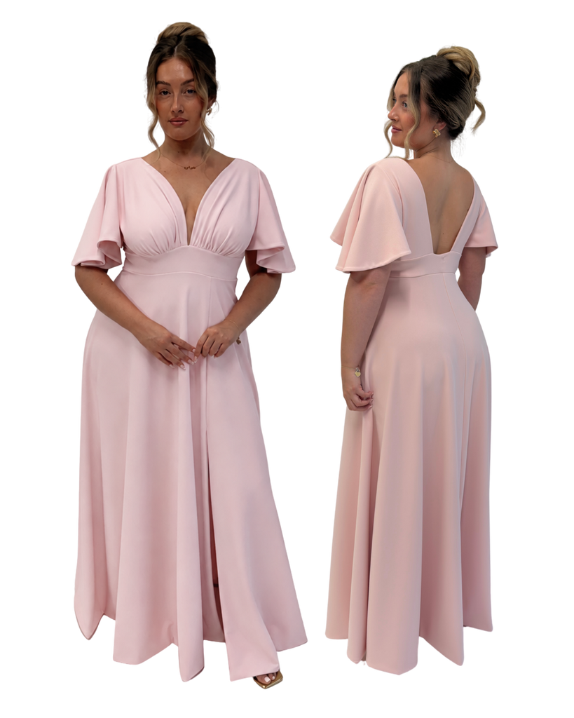 DOLCE GOWN WITH FLUTTER SLEEVES (30 colours available)