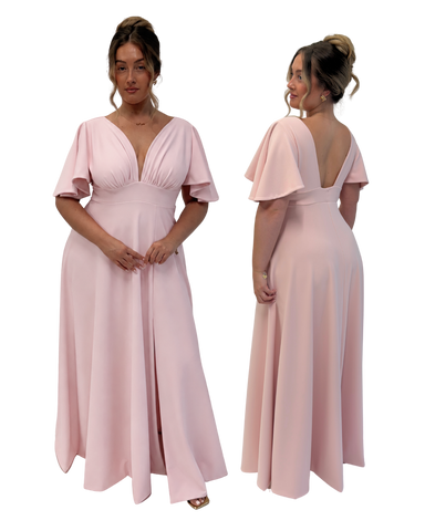 DOLCE GOWN WITH FLUTTER SLEEVES (30 colours available)