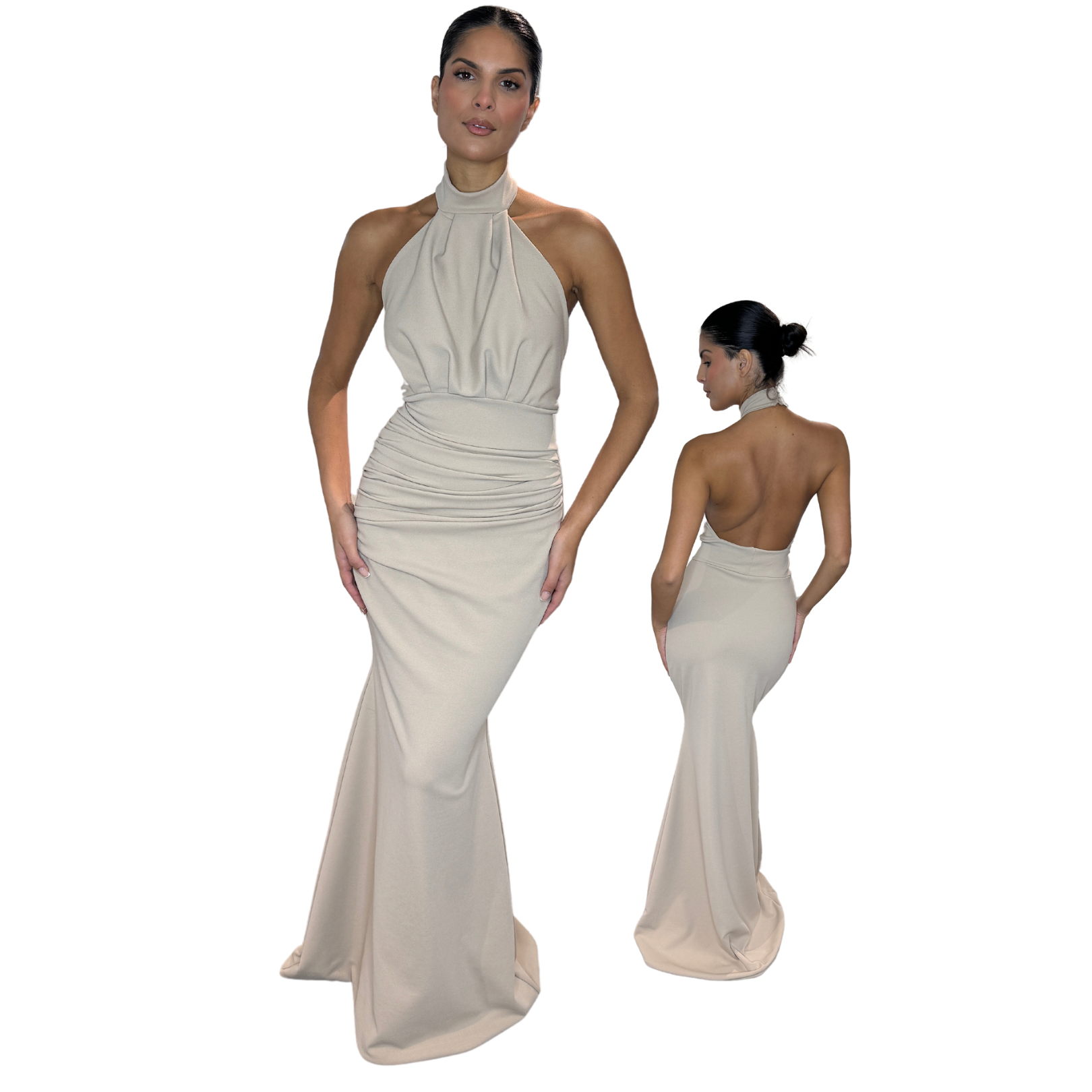 NORA RUCHED FISHTAIL w/ button neck (30 colours available)