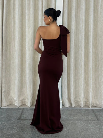 BOW THEA RUCHED FISHTAIL | CHOCOLATE