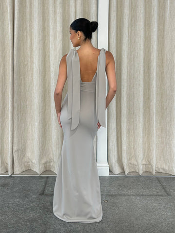 DOLCE RUCHED FISHTAIL WITH TASSELS | CLOUD GREY