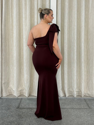 BOW THEA RUCHED FISHTAIL | CHOCOLATE