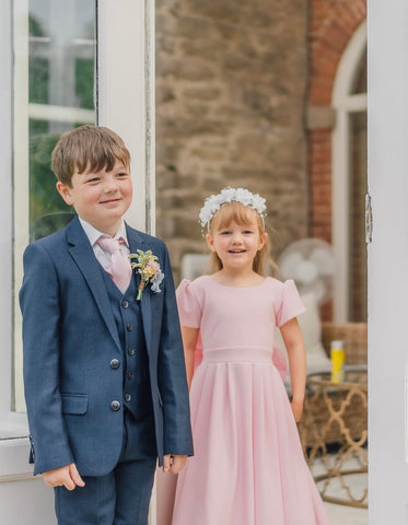 DARCY JUNIOR DRESS WITH SLEEVES & BOW (30 colours available)