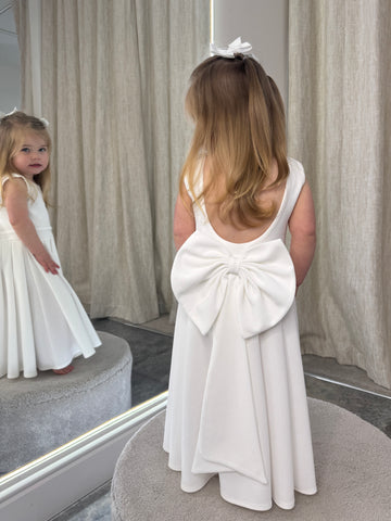DARCY JUNIOR DRESS WITH BOW (30 colours available)