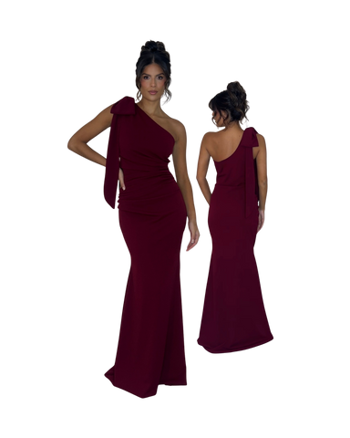 BOW SHOULDER THEA RUCHED FISHTAIL (30 colours available)